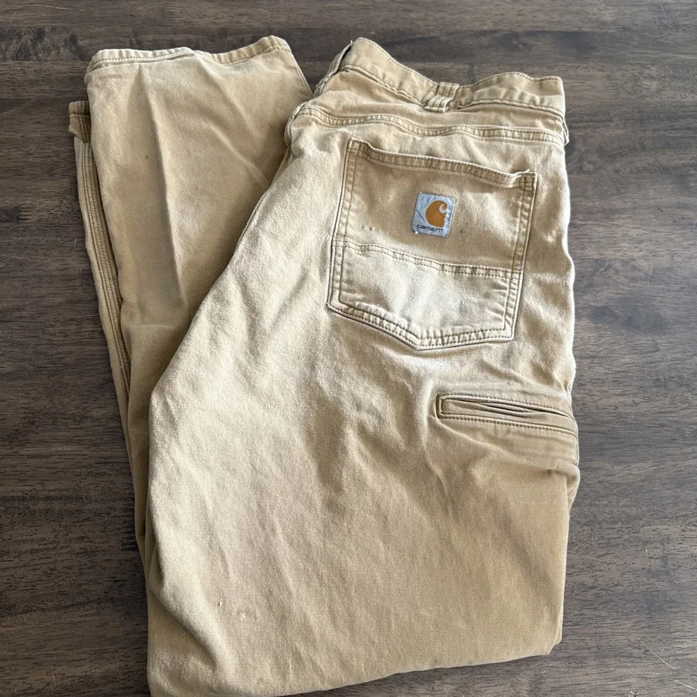 Carhartt 102517-918 Relaxed Fit Work Pants Tan‎ Canvas 38 X 30 Grunge Distressed